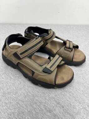 Reel Legends Mens Stingray Sandals 10M Brown & Black Adjustable Straps Outdoors